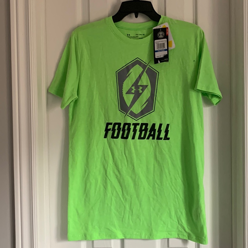 Under Armour Neon Green Football S/S Tee BNWT size YXL